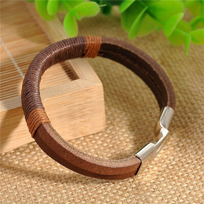 

Fashion Mens Braided Leather Bracelet Vintage Charm Bangle Wristband Jewelry