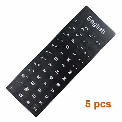 

5 pcs Pack Keyboard Stickers Russian French English Arabic Spanish Portuguese Letter Alphabet Layout Sticker for Laptop Desktop