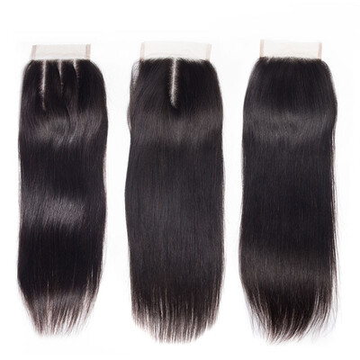 

9A Size 5x5 Lace Closure Indian Virgin Hair Closure Straight Body Wave Human Hair Swiss Closures FreeMiddle Part Natural Color 1B
