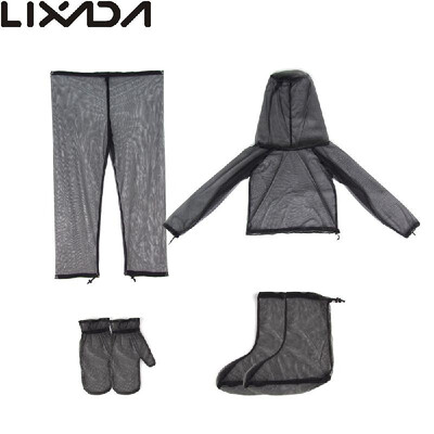 

Lixada Lightweight Summer Bug Wear Mosquito Suit Jacket Mitts Pants Socks for Men Women With Ultrafine Mesh Hiking Fishing Campin