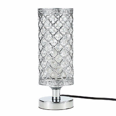 

Romacci Tomshine Crystal Silver Beside Table Lamp Desk Light UL listed Decorative for Bedroom Living Dining Room Coffee Shop