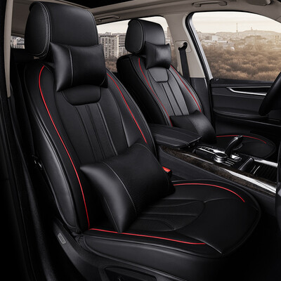 

BOOST car seat cushion four seasons universal leather seat cushion seat cover five universal four seasons cushion luxury fashion black