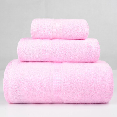 

Bamboo brocade towel towel bamboo cellulose color water-absorbing quick-drying towel three-piece bath towel 1 towel 1 square towel 1 pink