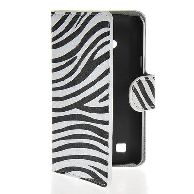 

MOONCASE Zebra style Leather Side Flip Wallet Card Slot Stand Pouch Case Cover for LG L50