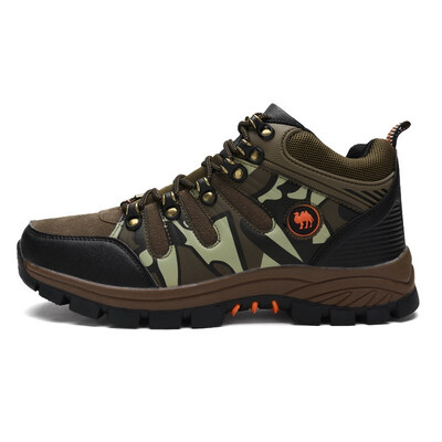 

Winter Mens Camouflage Hiking Shoes Fur Lined Warming Camel Outdoor Shoes Men Rubber Antiskid Hunting Trekking Sneakers