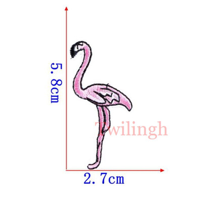 

1 pcslot Brand Embroidered Patches Pink Bird Flamingo Sequin Patches Iron On Fabric Badge Sew On Clothes Appliques DIY Stickers