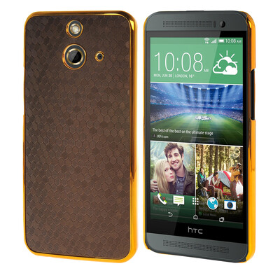 

MOONCASE Flash Flake Skin Gold Chrome Hard Back Case Cover for HTC One E8 Coffee