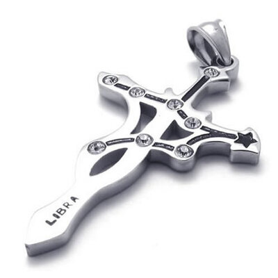 

Hpolw мужские и женские Нержавеющая сталь 316L крест Кулон ожерелье стерлингового серебра Кристалл,18-26 дюймов цепь