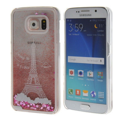 

MOONCASE 3D Quicksand Liquid Flowing Shinny Hard Plastic Transparent Clear Case Cover for Samsung Galaxy S6 Pink