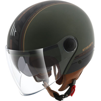 

MT HELMETS 201A motorcycle double lens retro lightweight half helmet men&women half-covered personality cool Harley helmet four seasons universal ink green gold street M code