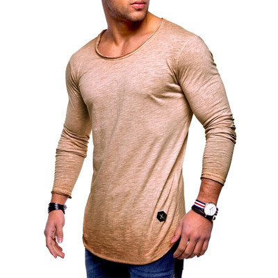 

2018 New Mens Fashion&Leisure Round Collar T-shirt Solid Color Tops