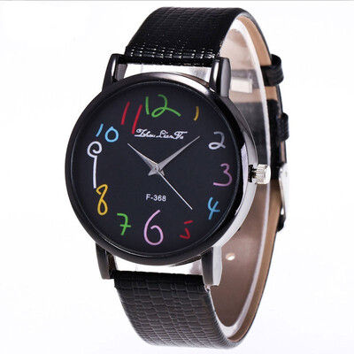 

Funny Digital Watches Women Mens PU Leather Band Analog Quartz Watch Ladies Casual Large Dial Wrist Watches