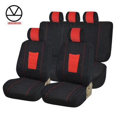 

KAWOSEN New Fashion Velvet Full Car Seat Covers Universal Fit Most Car-Styling Black Seat Cover Car Seat Protector