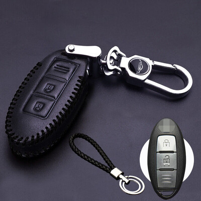 

Huashi Nissan Key Case Leather Key Case Qi Jun Sylphy hacker Jinke Ma Chi leather key case buckle set car accessories
