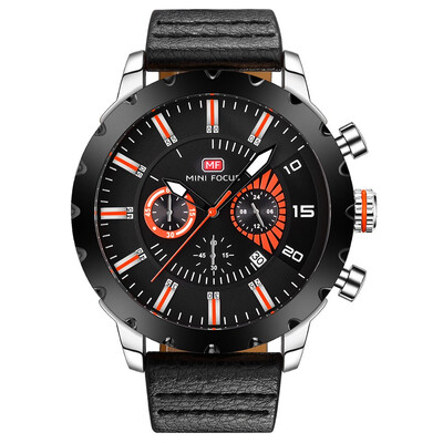 

BOFUTE Male Watches Sports Watch Quartz Movement Calendar Luminous Waterproof Genuine Leather Strap 0079G