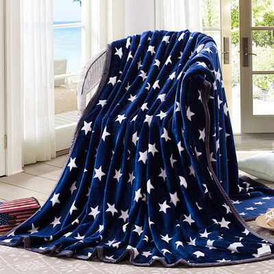 

Jingdong Supermarket Jiuzhou deer home textiles mink felting blanket thick coral velvet blanket nap blanket towel was flannel blanket blanket white star -15x2m
