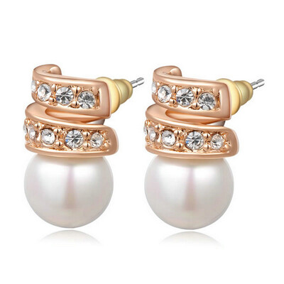

Yoursfs® 18k rose позолоченные кристалл жемчужной серёжкой женщин моды ухо - украшения