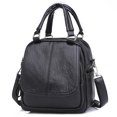 

Fashion New Leisure Women Soft Leather Shoulder Bag Multi-function Out Door Travel Bag Large Capacity PU Backpack Customization
