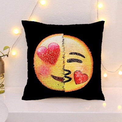

Simplife Emoji Cushion Cover DIY Sequin Pillow Cases Home Decor Funny Change Emoji Pillow Covers Seat Cushion Covers Pillows