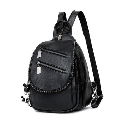 

Pu Backpack for Women 2018 New Korean Version Rucksack Soft Leather Fashion Bag Anti-theft Womens Mochila