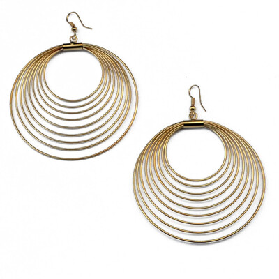 

Idealway New Fashion Gold Plated Alloy Circle Hook Drop Dangle Earrings Women Jewelry