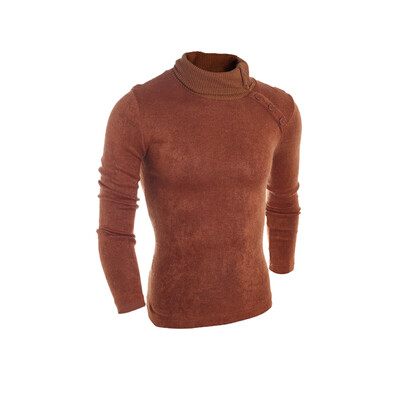 

Zogaa New Mens Knitwear Solid Color High-neck