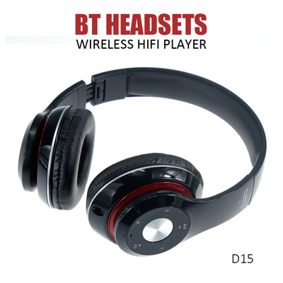 

iLepo® Bluetooth3.0 Heavy Bass Wireless Mobile Computer Music Headphones With Mic Noise Cancelling (black（D15