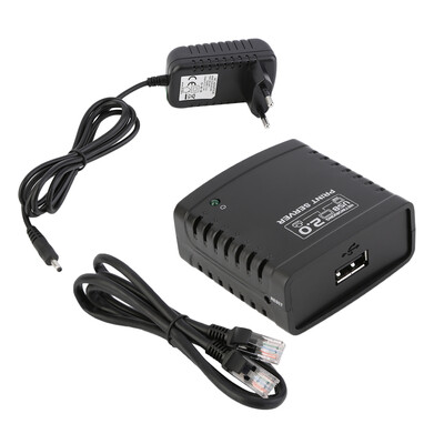 

USB 2.0 LRP Print Server Share LAN Networking Printer Ethernet Hub Adapter Black