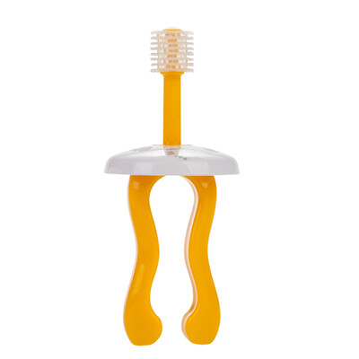 

MDB baby toothbrush 360 degree anti-jaw U-handle child baby soft hair training toothbrush yellow