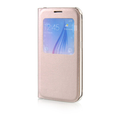 

MOONCASE High grade Leather Side Flip Pouch Shell Back ЧЕХОЛ ДЛЯ Samsung Galaxy S6 Gold