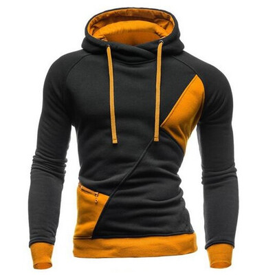

Zogaa New Mens Hoodie Color Matching Patchwork Hooded