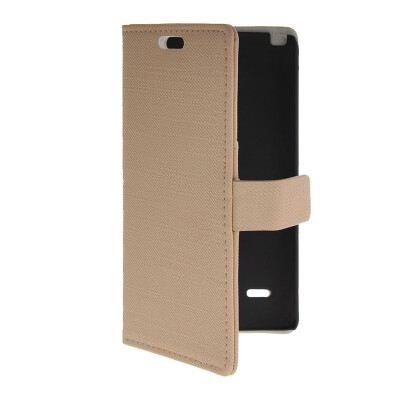 

MOONCASE Slim Leather Side Flip Wallet Card Slot Pouch with Kickstand Shell Back чехол для LG G3 Stylus / D690 Beige