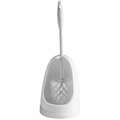 

UpperX White Plastic Bathroom Toilet Brush And Holder Set Brand New