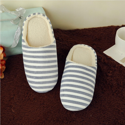 

Minimalist stripes soft soles cotton indoor houseshoes