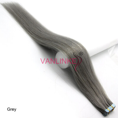 

PU Seamless Adhesive Skin Tape In Weft Womens Real Human Hair Extensions Straight 20pcsset