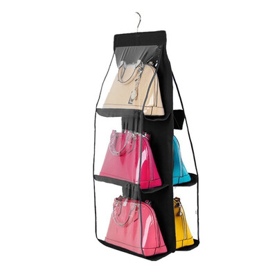 

UpperX Hanging Handbag Organizer Dust-Proof Storage Holder Bag Wardrobe Closet for Purse Clutch with 6 Large Pockets
