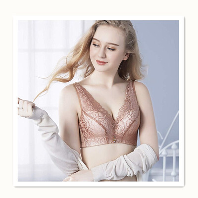 

Sexy gathered lace thick section adjustable bra on the collection of the secondary milk no steel ring bra