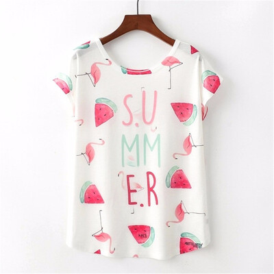 

Summer Women T Shirt lovely Harajuku Kawaii Cute Style Letter Print T-shirt