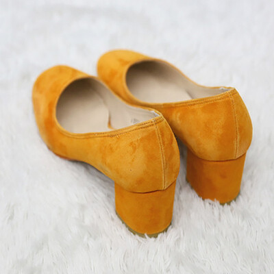 

IDIFU Womens Sexy Square Toe Low Cut Wide Work Shoes Block Mid Heel Pumps