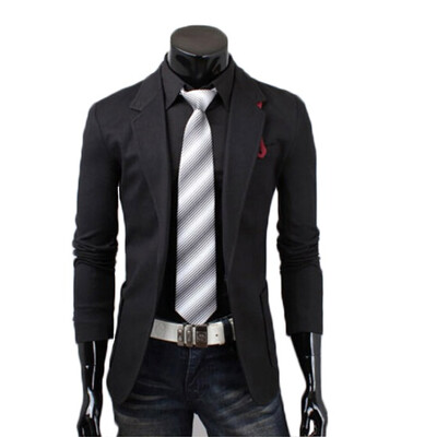 

Zogaa New Men's Coat Color Matching Collar Casual Slim