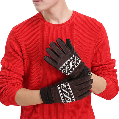 

Bovnik autumn&winter leather leather gloves plus cashmere thickening students outdoor riding cycling gloves men&39s cold windproof gloves are all brown