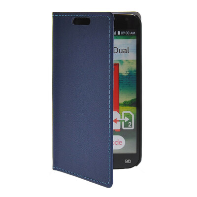 

MOONCASE тонкий кожаный бумажник флип сторона держателя карты Чехол с Kickstand чехол для LG L90 синий