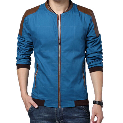 

Zogaa New Mens Jacket Leather Splice