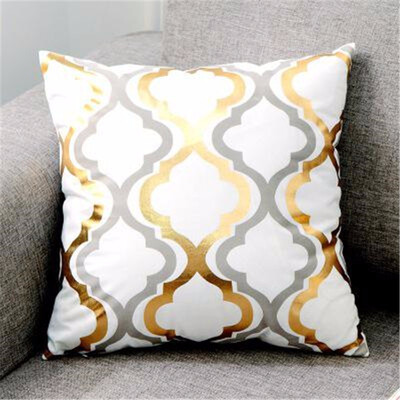 

Nordic Design Geometric Pattern Bronzing Gold Cushion Decorative Pillow Home Decor Sofa Throw Pillow
