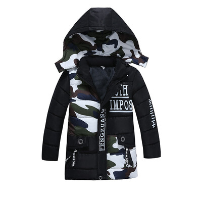 

Children Jackets Boys stripe Winter down coat 2018 Baby Winter Coat Kids warm outerwear Hooded Coat for 2-7 yrs Children Clothes