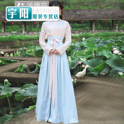 

Ancient style womens clothing Han costume womens fairy girl Qi waist skirt improved costume costume fresh&elegant