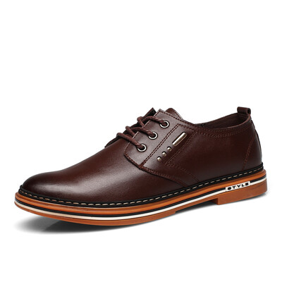 

Precentor Men&39s Leather Shoes Business Casual Shoes Men&39s England Band Low Low Board Shoes Men 5588 Brown 43 yards