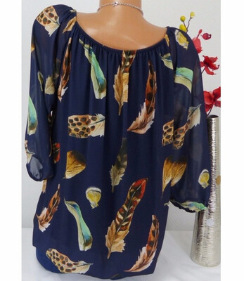 

2018 Women Ladies Fashion Feather Print Blouse Sexy Off Shoulder Long Sleeve Tops S5XL