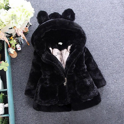 

2018 New Winter Baby Girls Clothes Faux Fur Fleece Coat Pageant Warm Jacket Xmas Snowsuit 1-8Y Baby Hooded Jacket Outerwear