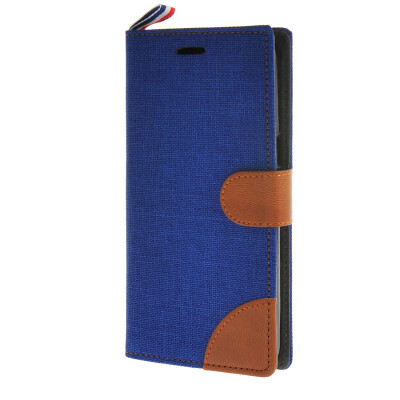 

MOONCASE Denim Style Flip Wallet Card Pouch Bracket Back Case Cover for Samsung Galaxy Grand Prime G5308W Dark blue